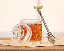 Load image into Gallery viewer, Honeycomb Jar with Bee on Sealed Lid-5"H