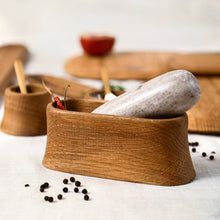 Load image into Gallery viewer, Oak Mortar and Marble Pestle