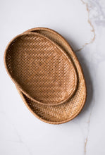 Load image into Gallery viewer, Smoked Bamboo Woven Basket Tray(Campfire Odor)
