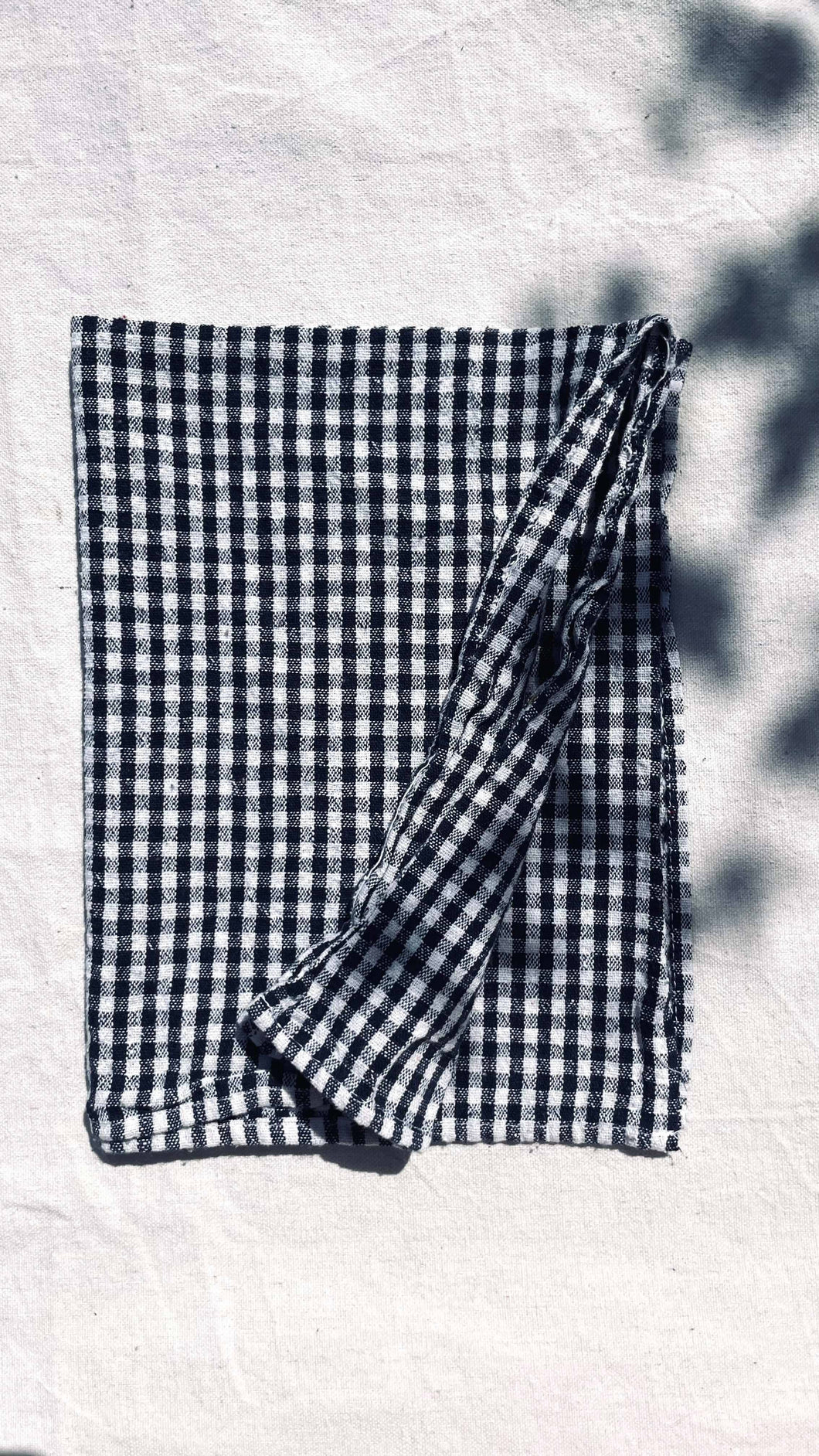 Organic Cotton Gingham Kitchen Towel - Black