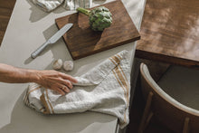 Load image into Gallery viewer, Linen Tea Towel (dish towel)   / Sandy stripes
