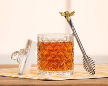 Load image into Gallery viewer, Honeycomb Jar with Bee on Sealed Lid-5"H
