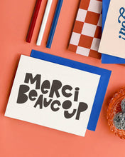 Load image into Gallery viewer, Merci Beaucoup, Letterpress Thank You Greeting Card
