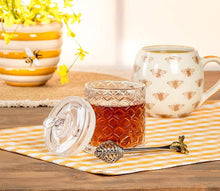 Load image into Gallery viewer, Honeycomb Jar with Bee on Sealed Lid-5"H
