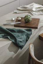 Load image into Gallery viewer, Linen Tea Towel (dish towel) / Forest green
